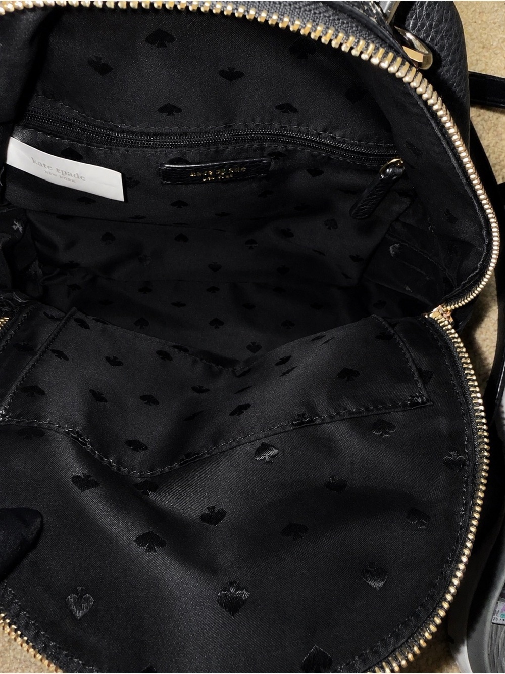 Kate Spade Jackson Medium Backpack Front Zip Pocket Adjustable Straps Black - Picture 4 of 7